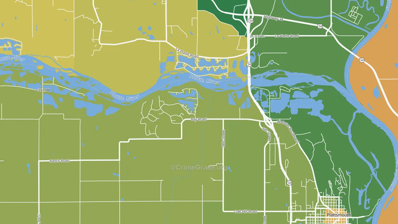 La Platte, NE Map of Murder Rates
