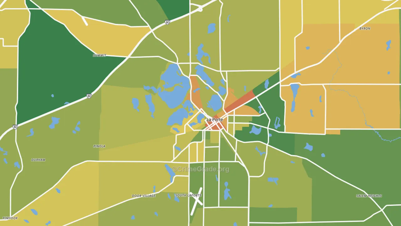 La Porte, IN Map of Murder Rates