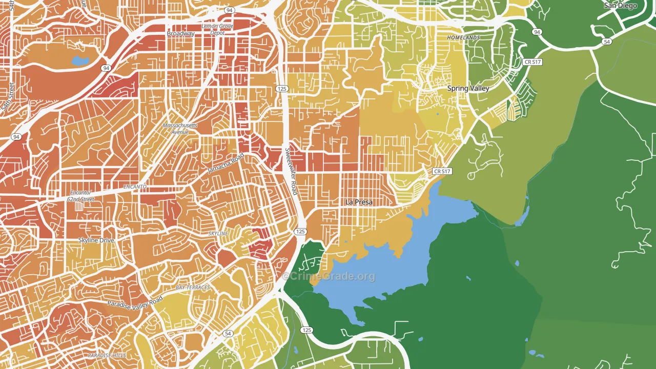 La Presa, CA Map of Murder Rates