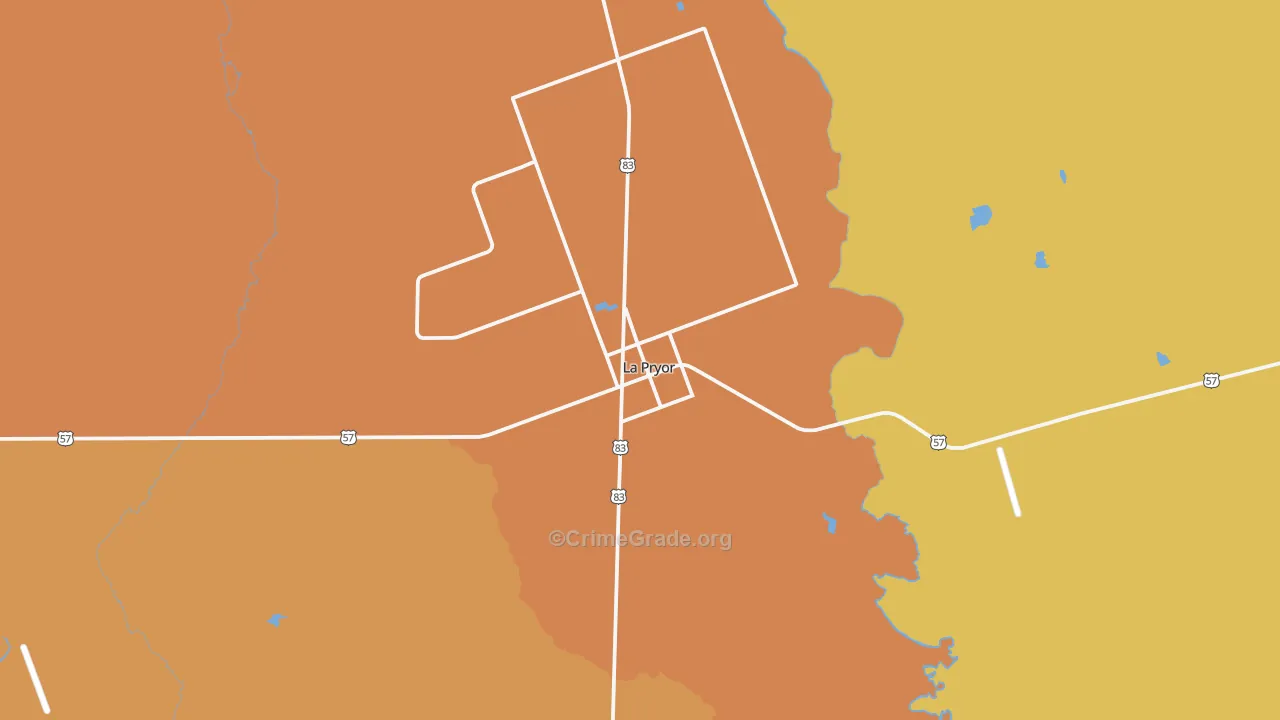La Pryor, TX Map of Murder Rates