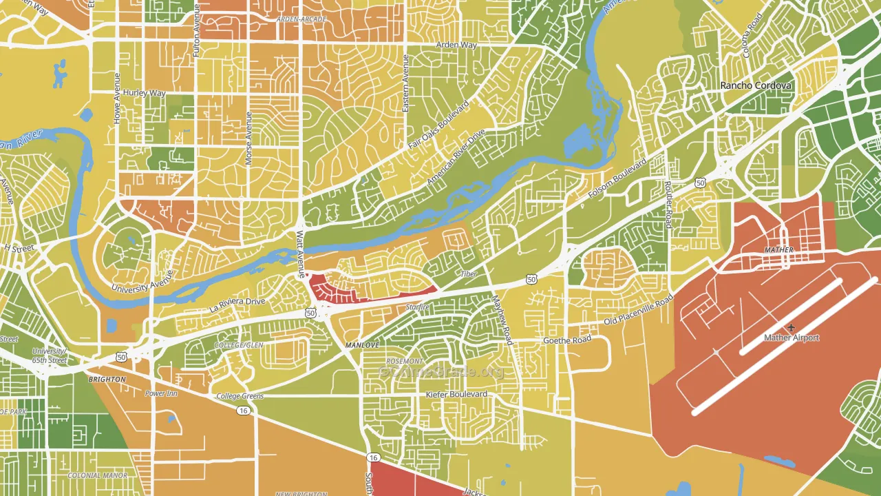 La Riviera, CA Map of Murder Rates