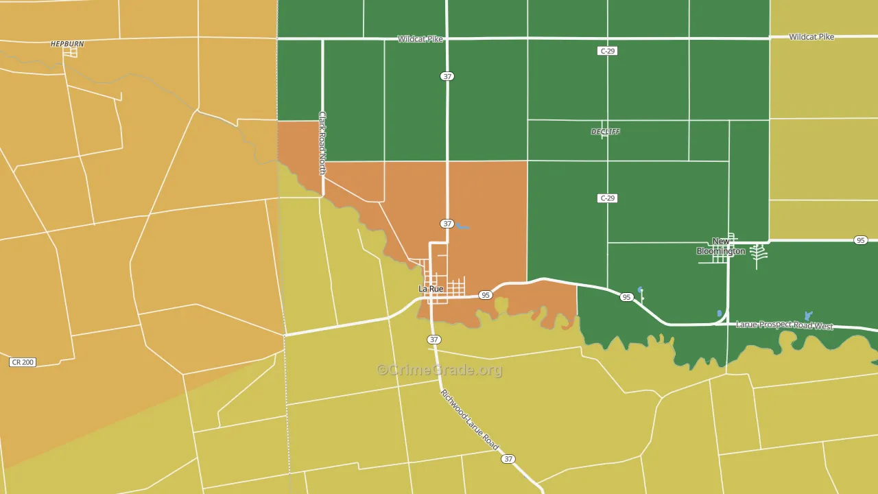 La Rue, OH Map of Murder Rates