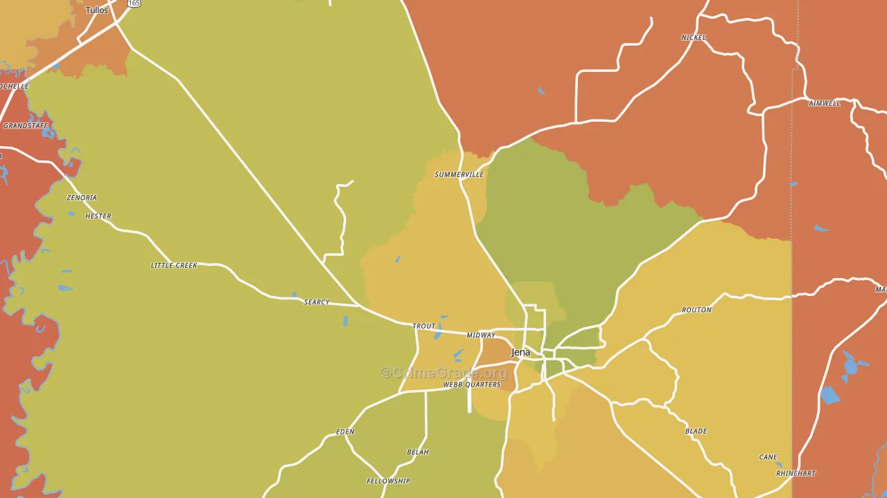 LaSalle Parish, LA Map of Murder Rates