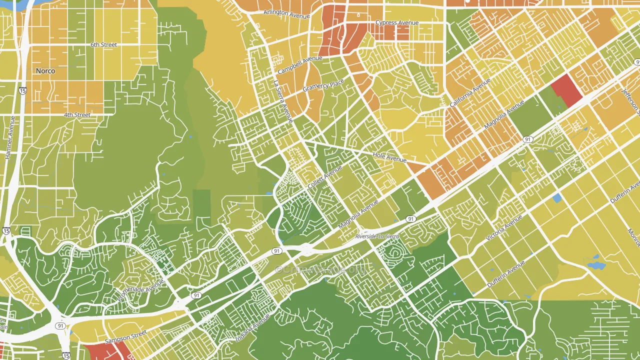 La Sierra, Riverside, CA Map of Murder Rates