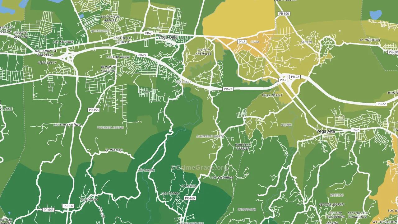La Trocha, PR Map of Murder Rates