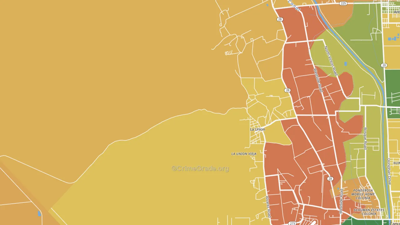 La Union, NM Map of Murder Rates