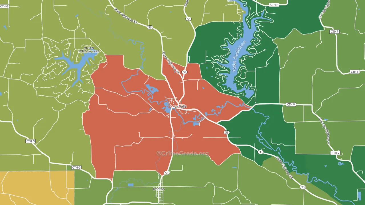 La Valle, WI Map of Murder Rates