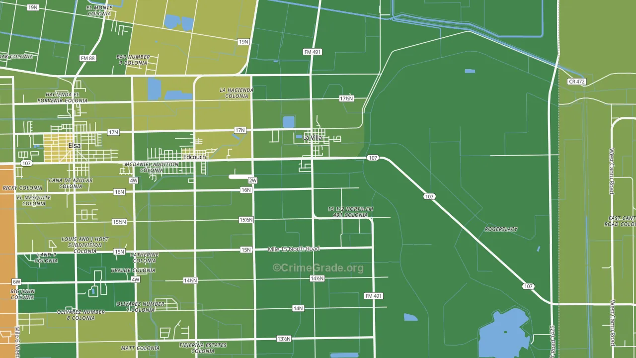 La Villa, TX Map of Murder Rates