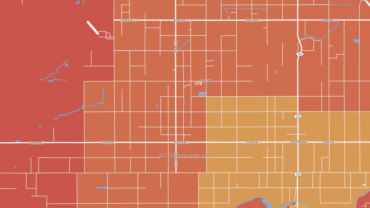 La Vina, CA Map of Murder Rates