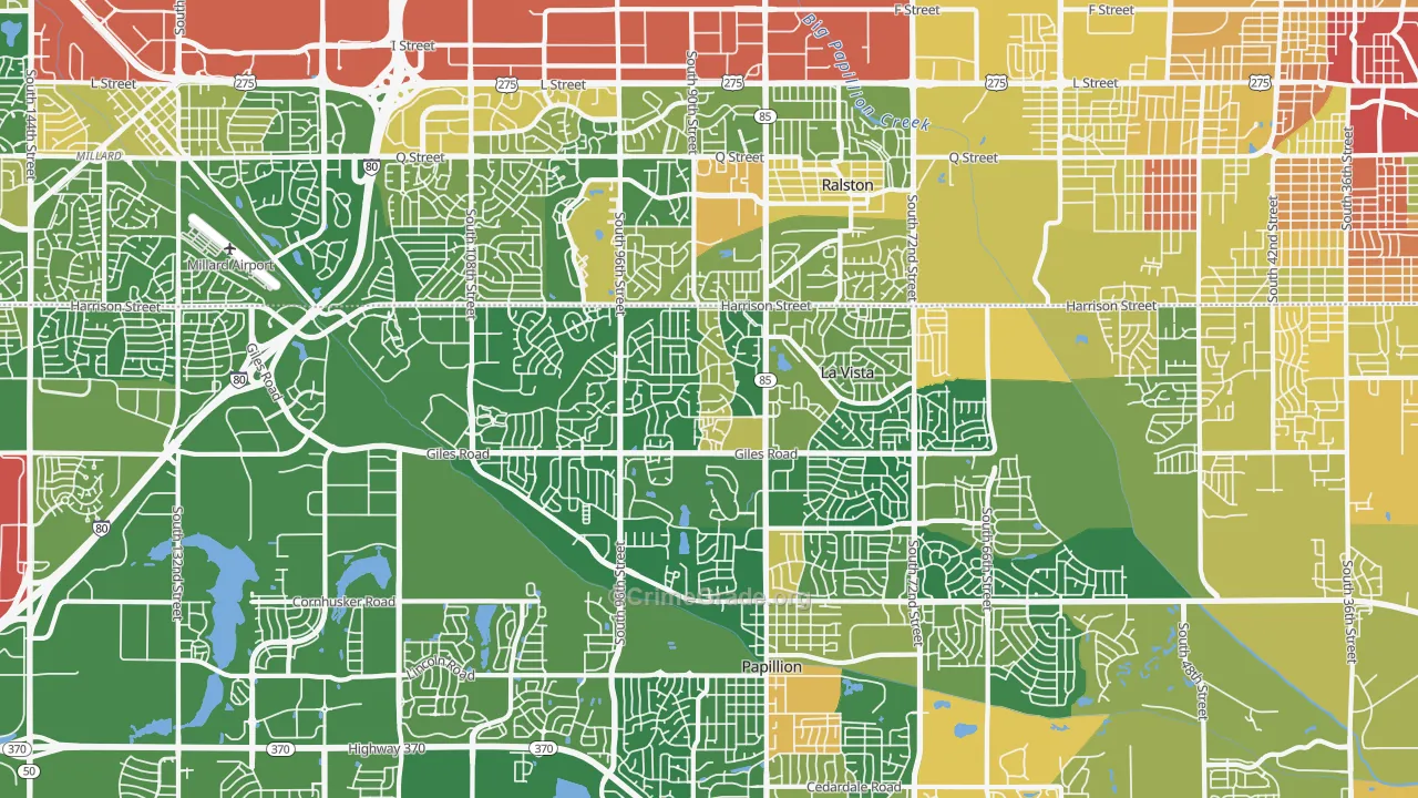 La Vista, NE Map of Murder Rates