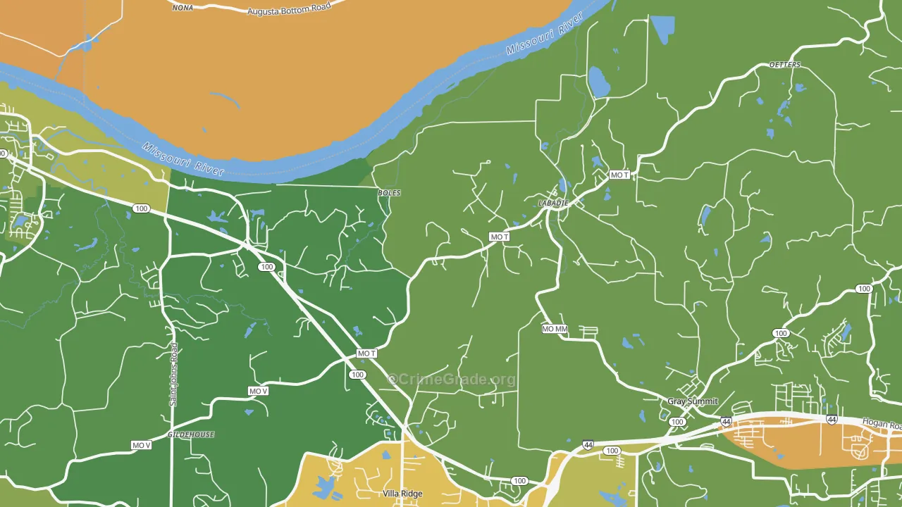 Labadie, MO Map of Murder Rates