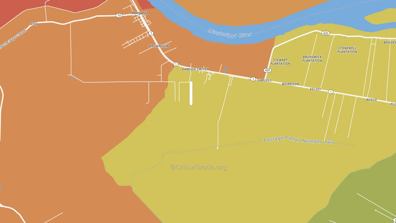 Labarre, LA Map of Murder Rates