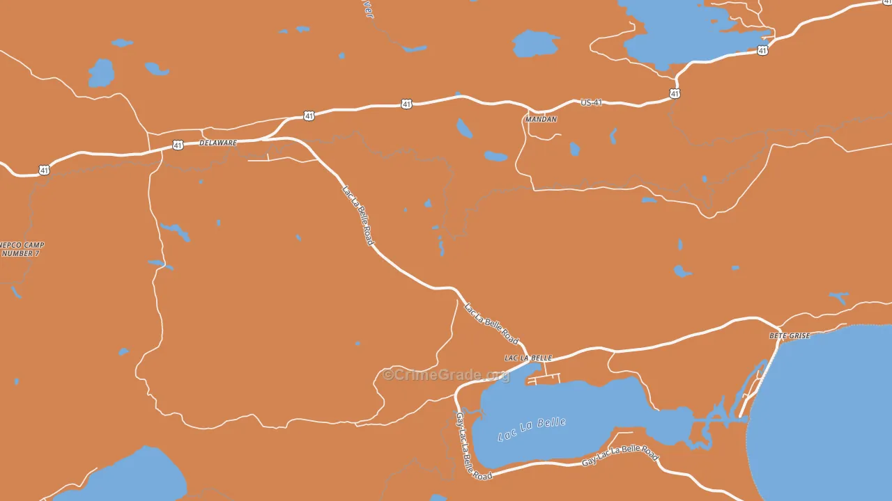 Lac La Belle, MI Map of Murder Rates