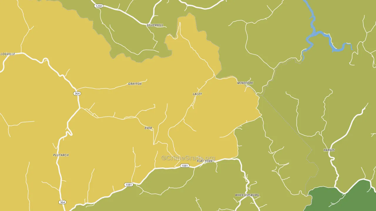 Lacey, KY Map of Murder Rates