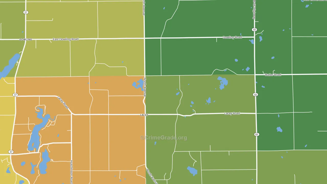 Lacey, MI Map of Murder Rates