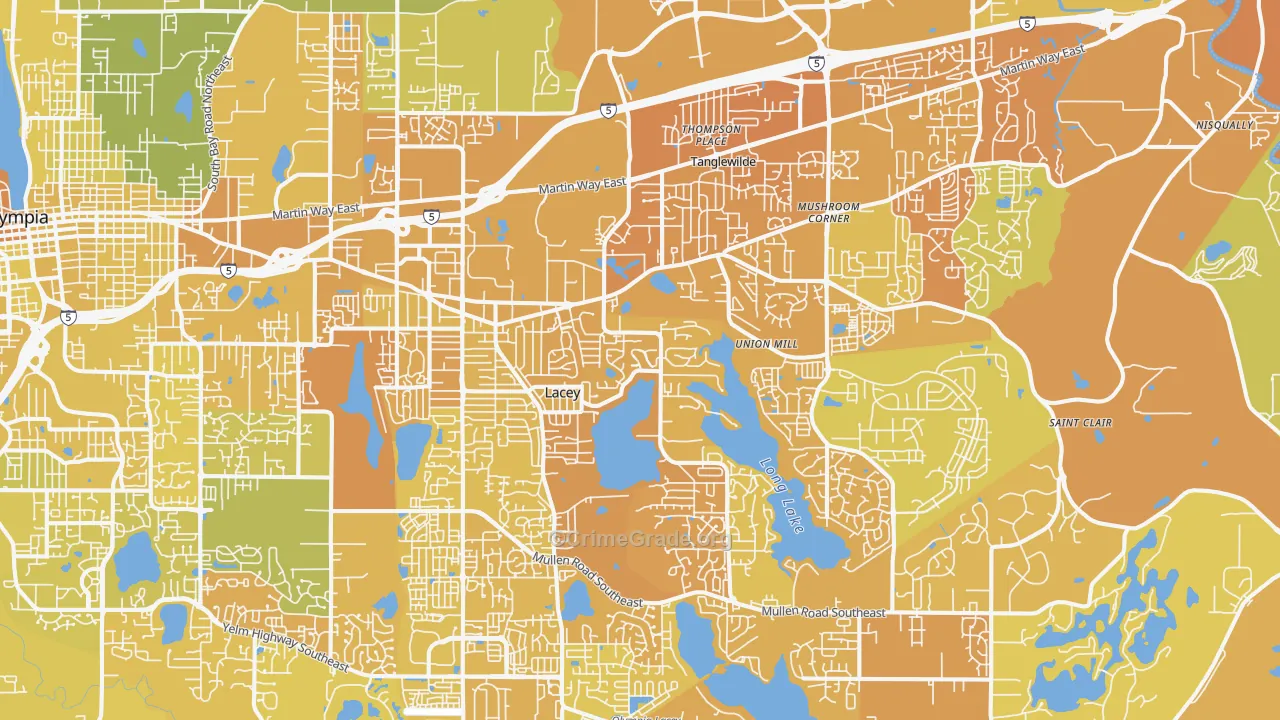 Lacey, WA Map of Murder Rates
