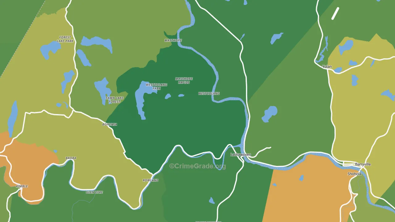 Lackawaxen, PA Map of Murder Rates