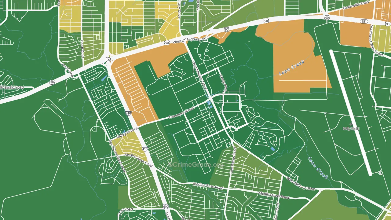 Lackland AFB, TX Map of Murder Rates