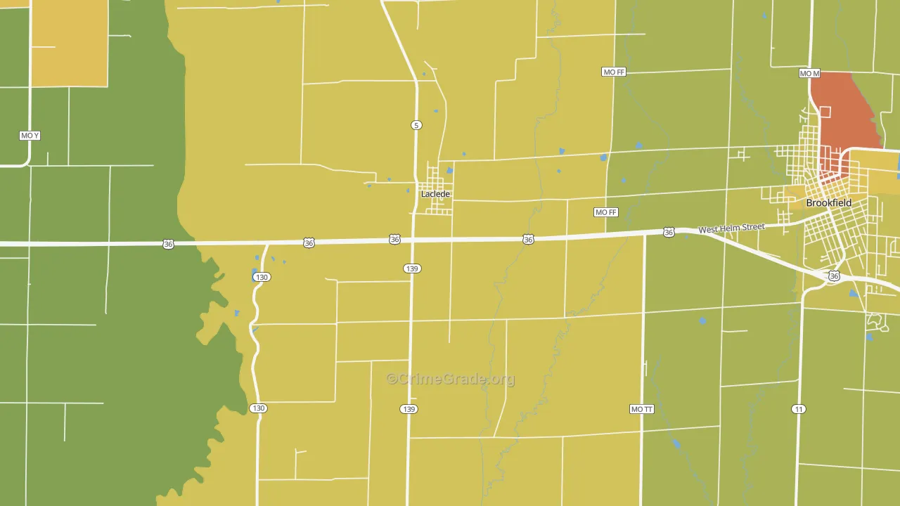 Laclede, MO Map of Murder Rates
