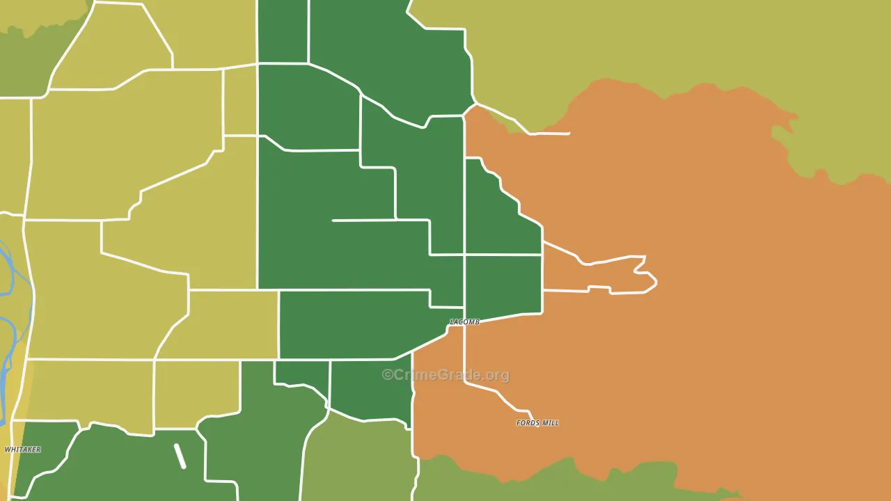 Lacomb, OR Map of Murder Rates