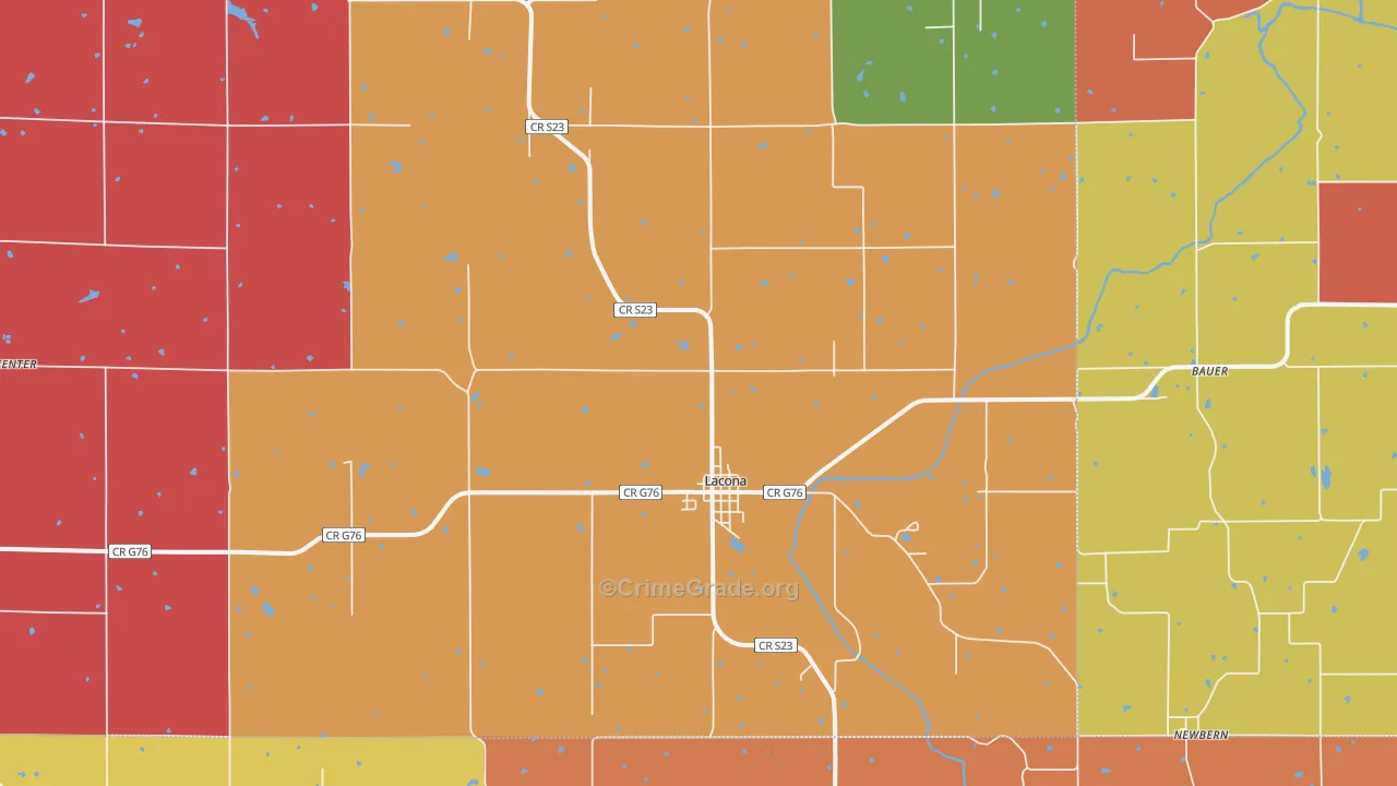 Lacona, IA Map of Murder Rates