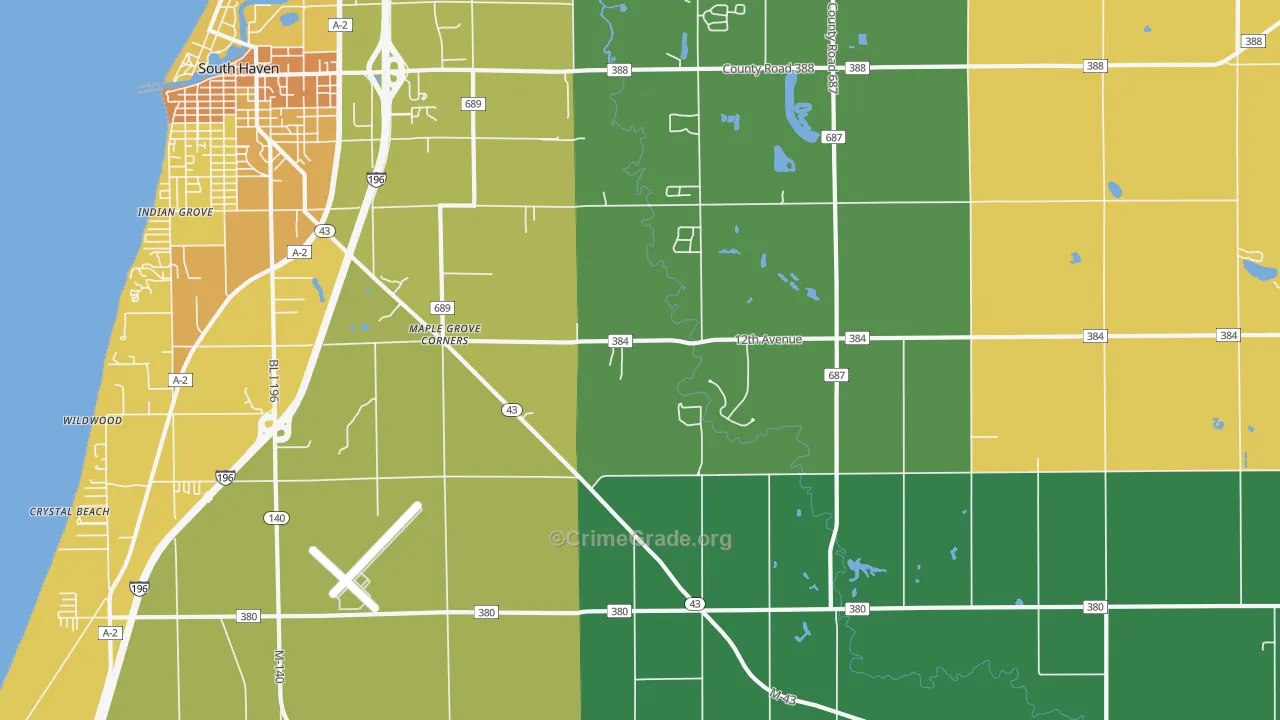 Lacota, MI Map of Murder Rates