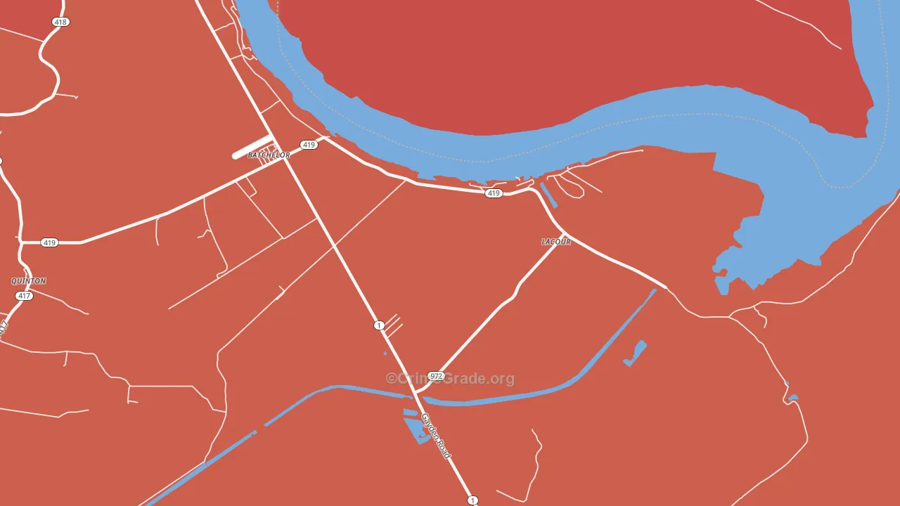 Lacour, LA Map of Murder Rates