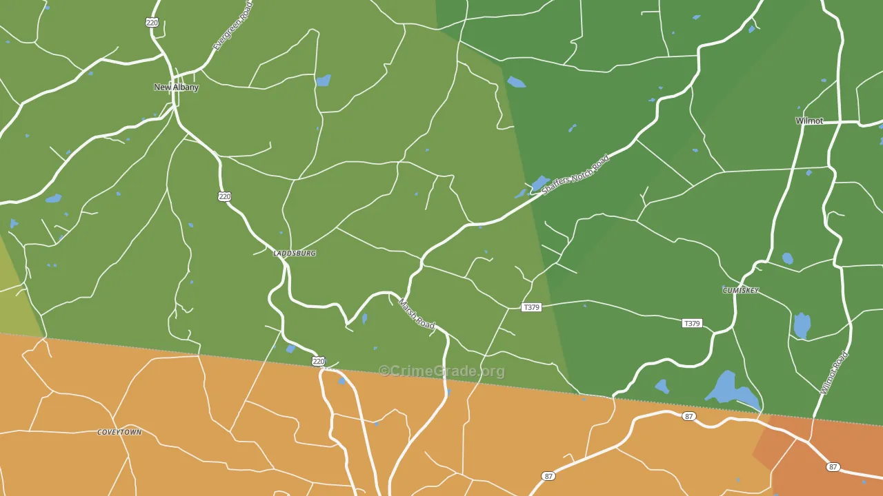 Laddsburg, PA Map of Murder Rates