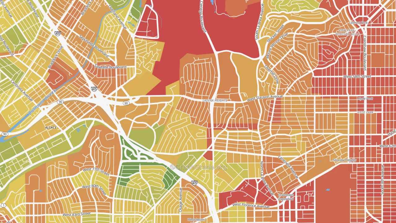 Ladera Heights, CA Map of Murder Rates