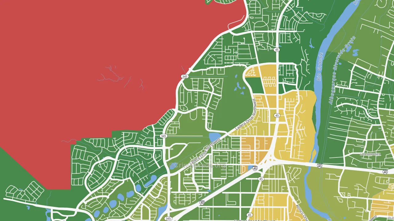 Ladera West, Albuquerque, NM Map of Murder Rates