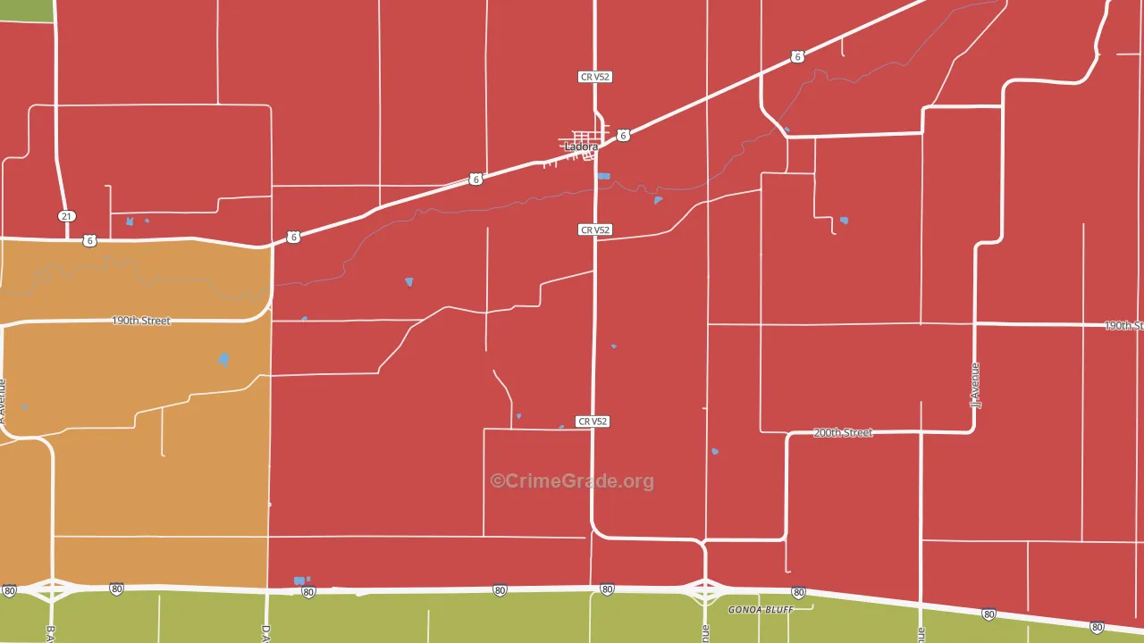 Ladora, IA Map of Murder Rates