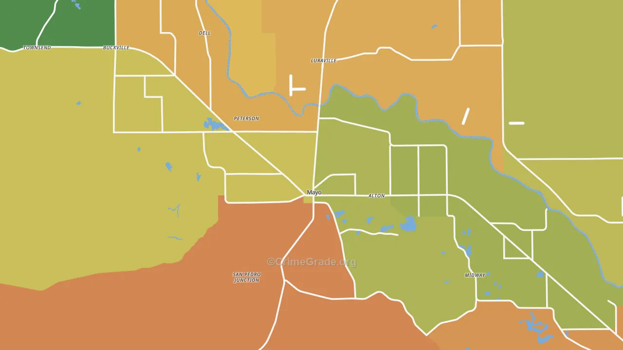 Lafayette County, FL Map of Murder Rates