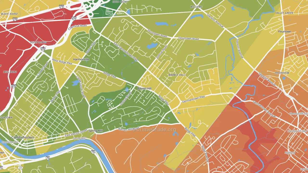 Lafayette Hill, PA Map of Murder Rates