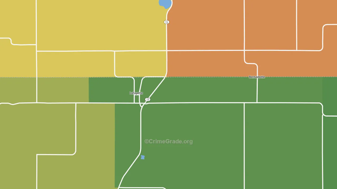Lafayette, MN Map of Murder Rates