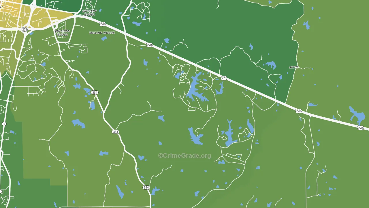 Lafayette Springs, MS Map of Murder Rates