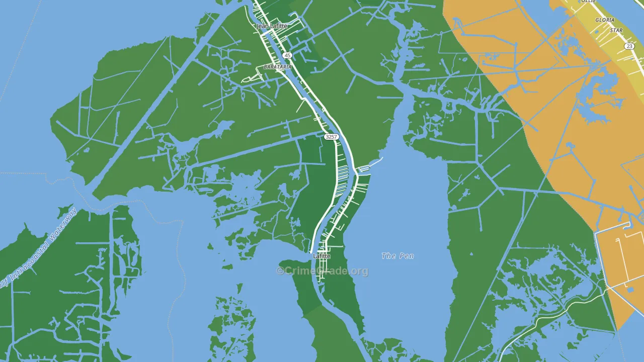 Lafitte, LA Map of Murder Rates