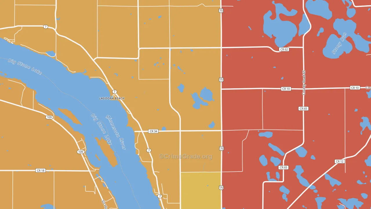 Lagoona Beach, MN Map of Murder Rates