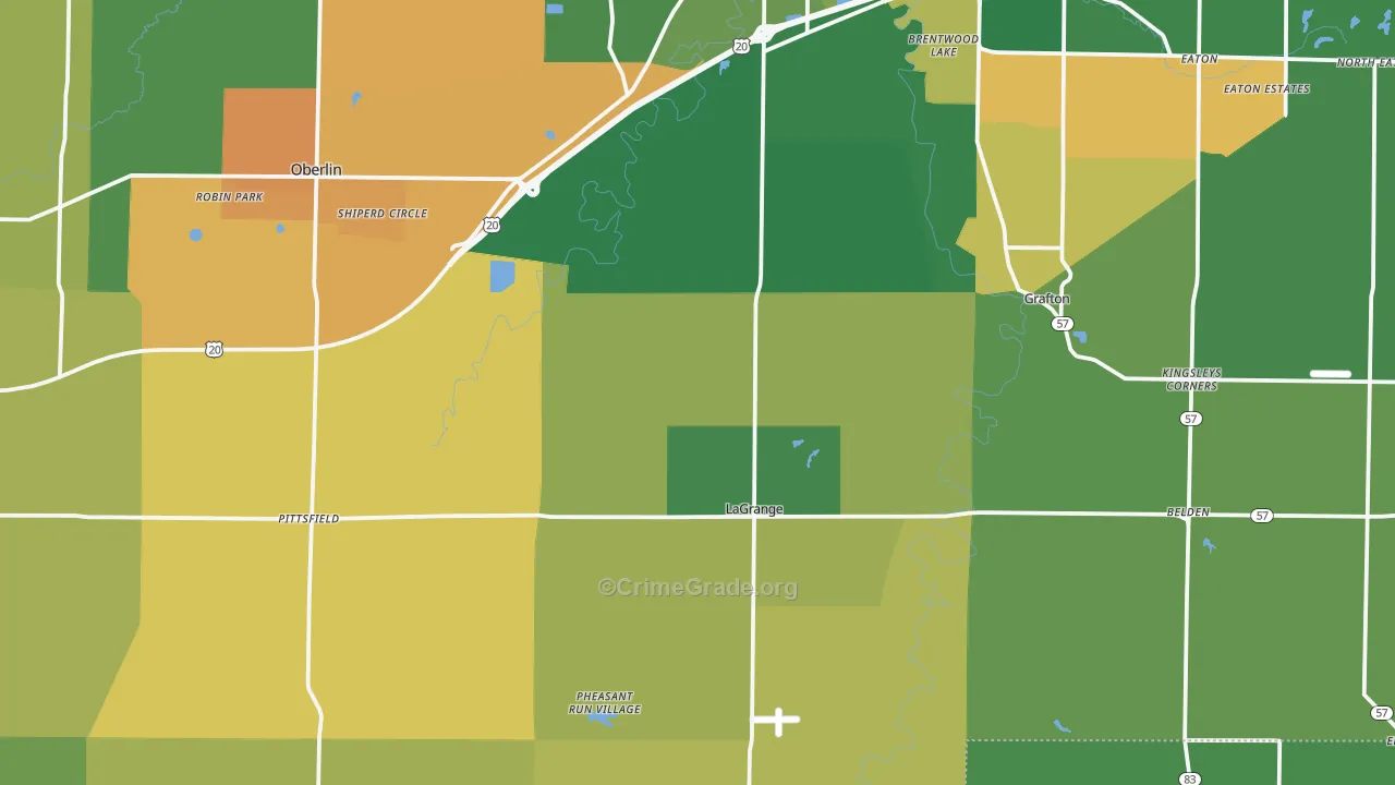 Lagrange, OH Map of Murder Rates