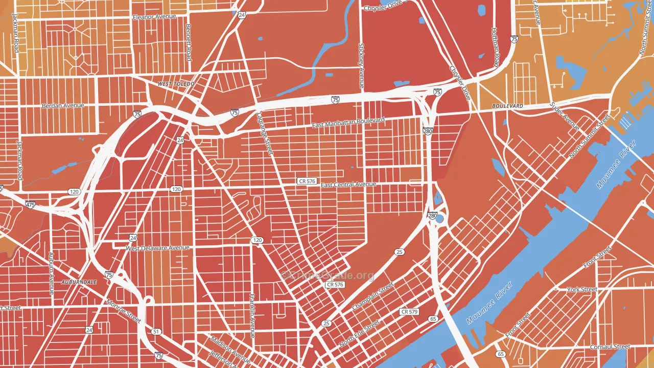 LaGrange, Toledo, OH Map of Murder Rates