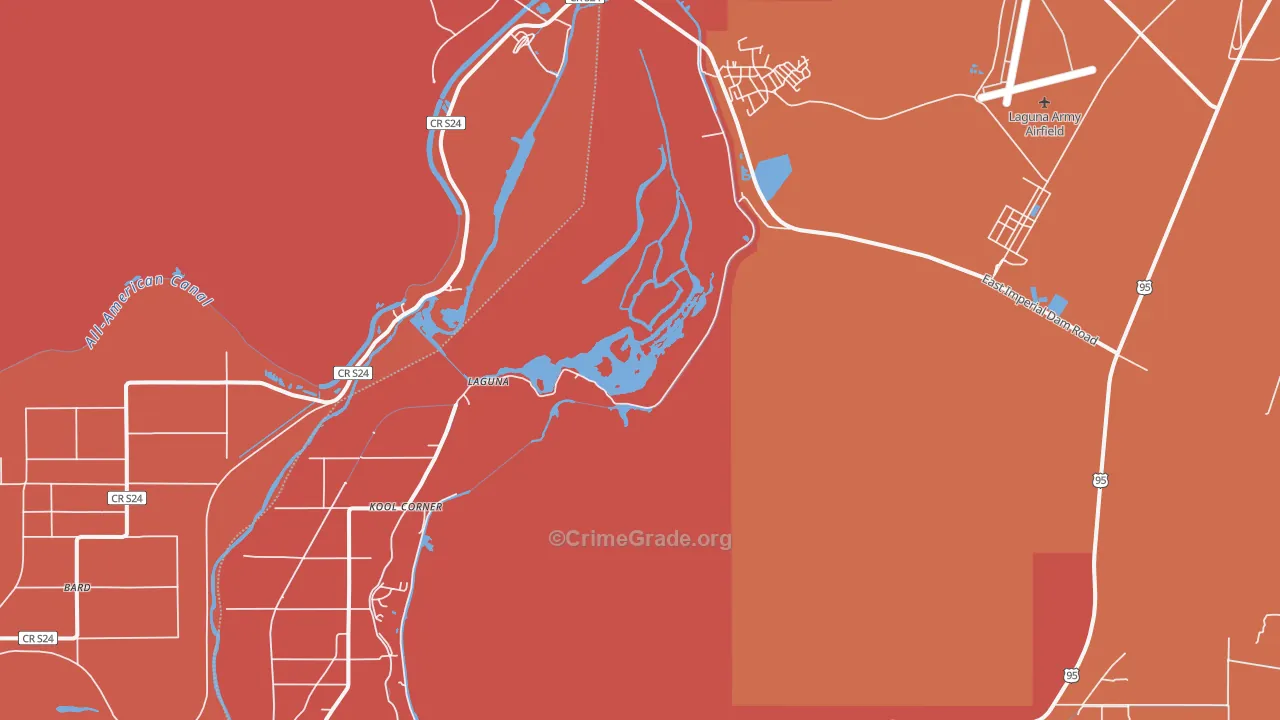 Laguna, AZ Map of Murder Rates