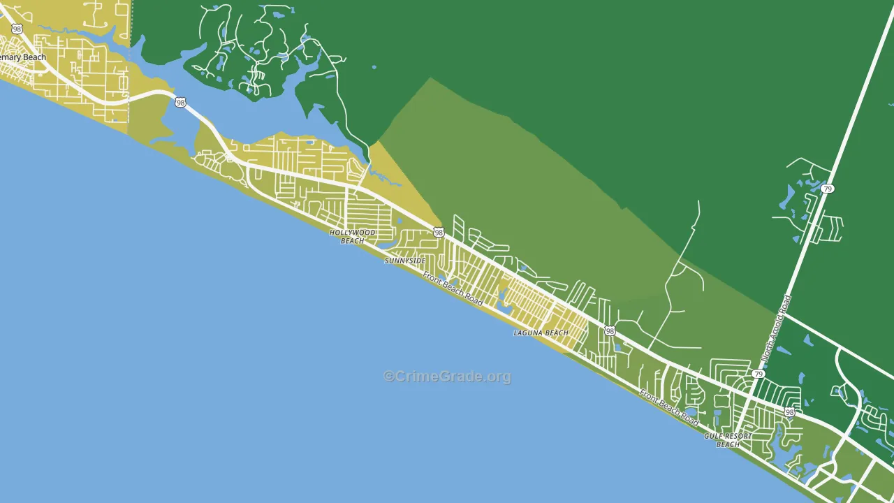 Laguna Beach, FL Map of Murder Rates