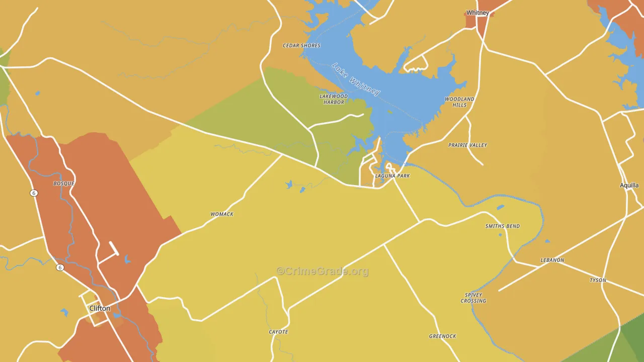 Laguna Park, TX Map of Murder Rates