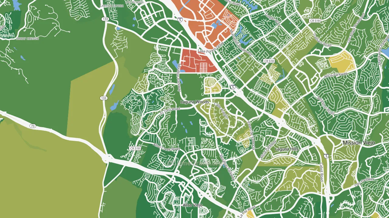 Laguna Woods, CA Map of Murder Rates
