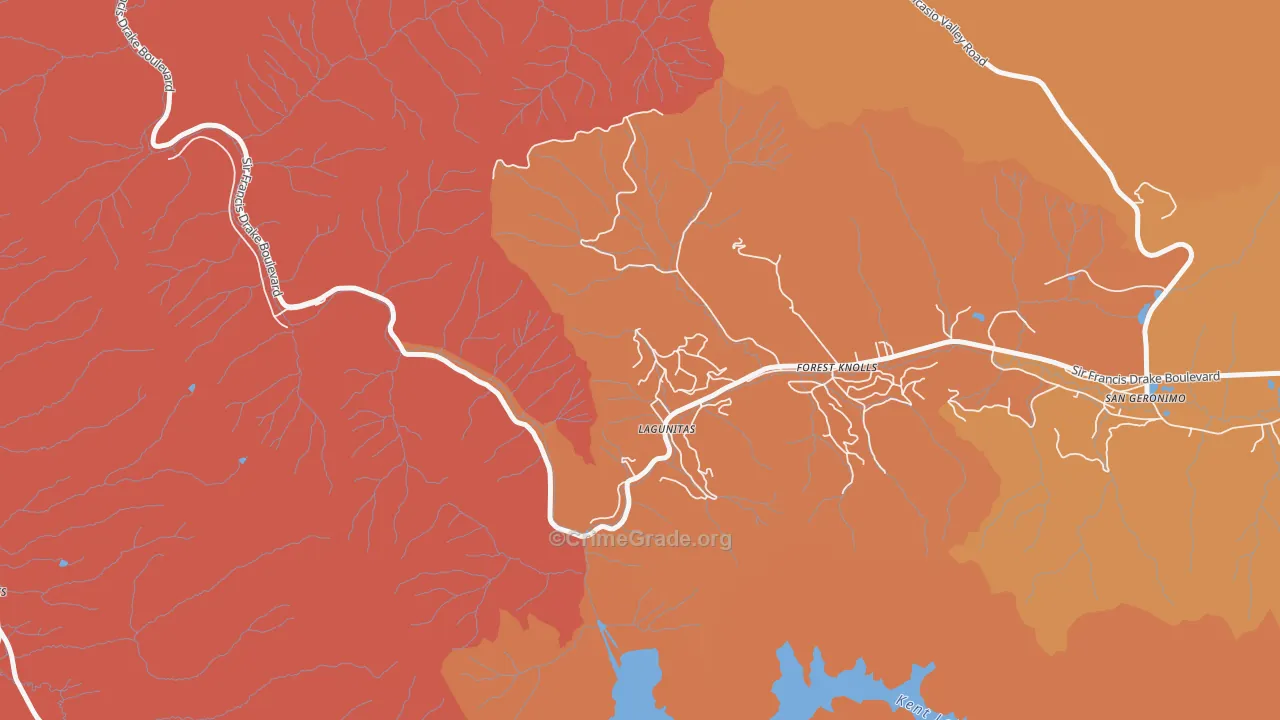 Lagunitas, CA Map of Murder Rates