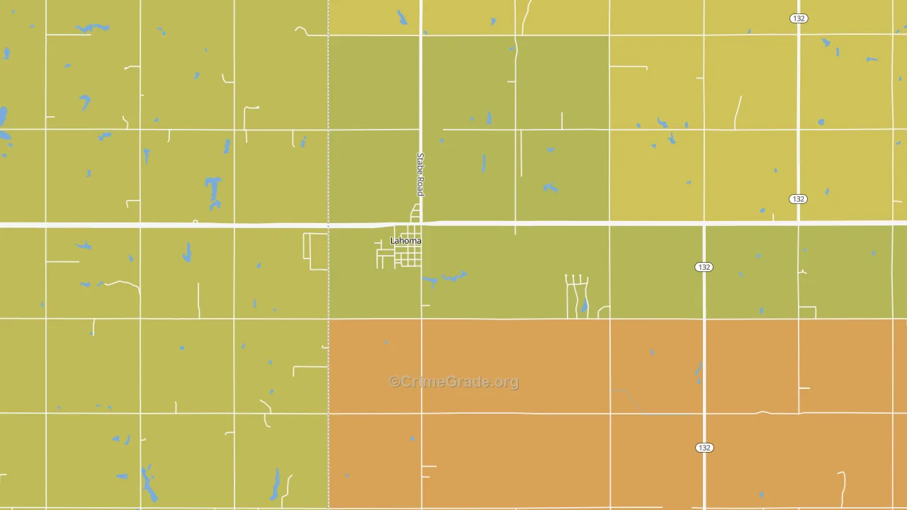 Lahoma, OK Map of Murder Rates
