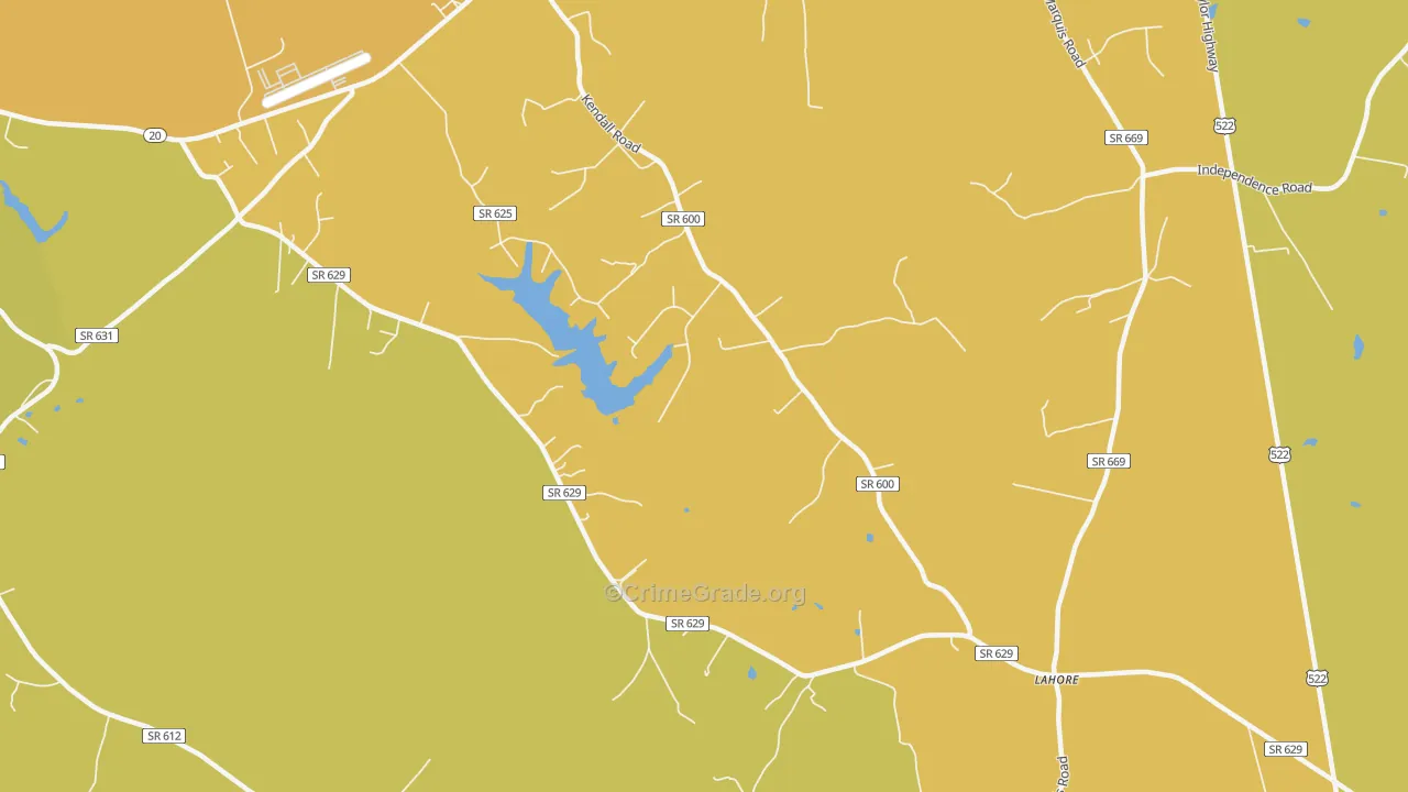 Lahore, VA Map of Murder Rates
