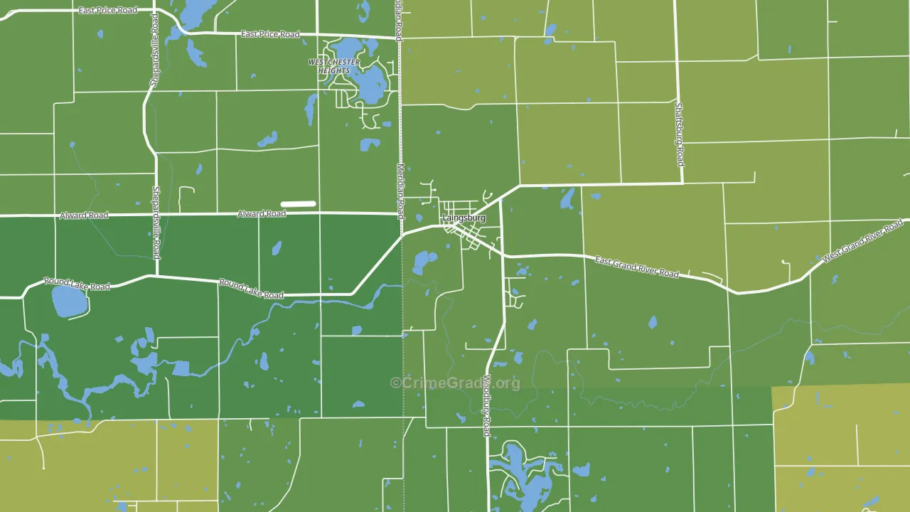Laingsburg, MI Map of Murder Rates