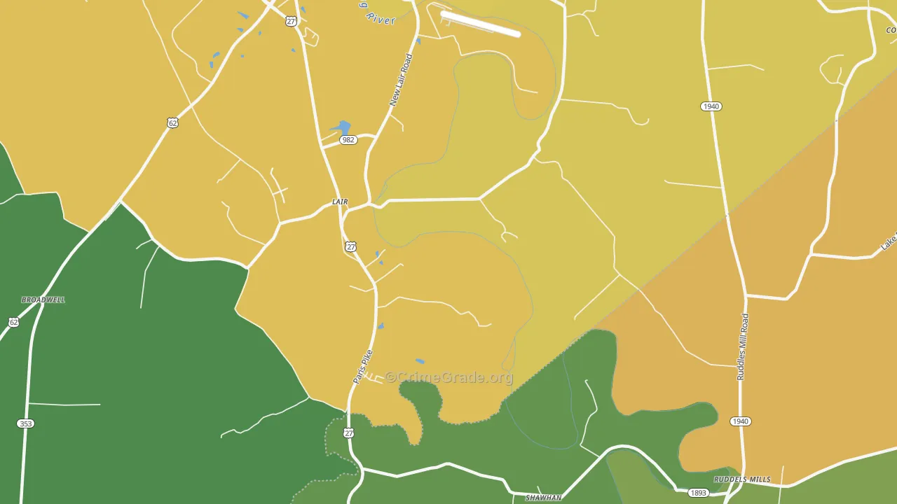 Lair, KY Map of Murder Rates