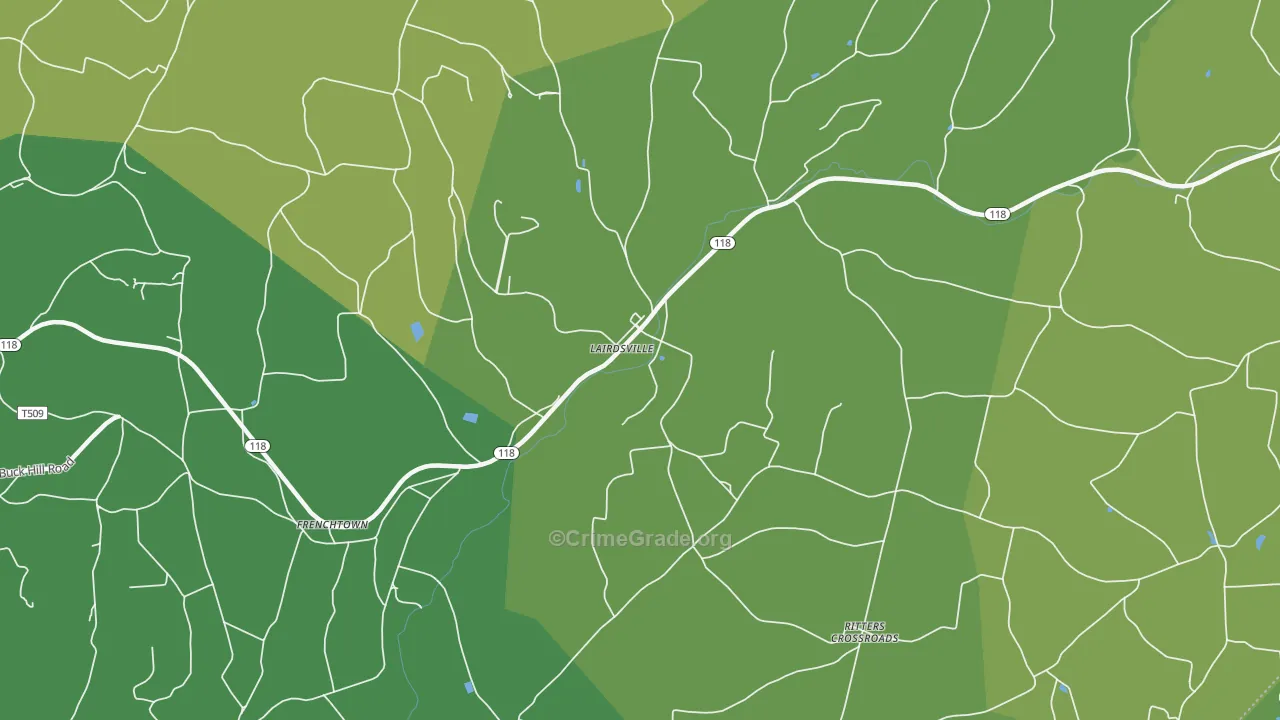 Lairdsville, PA Map of Murder Rates