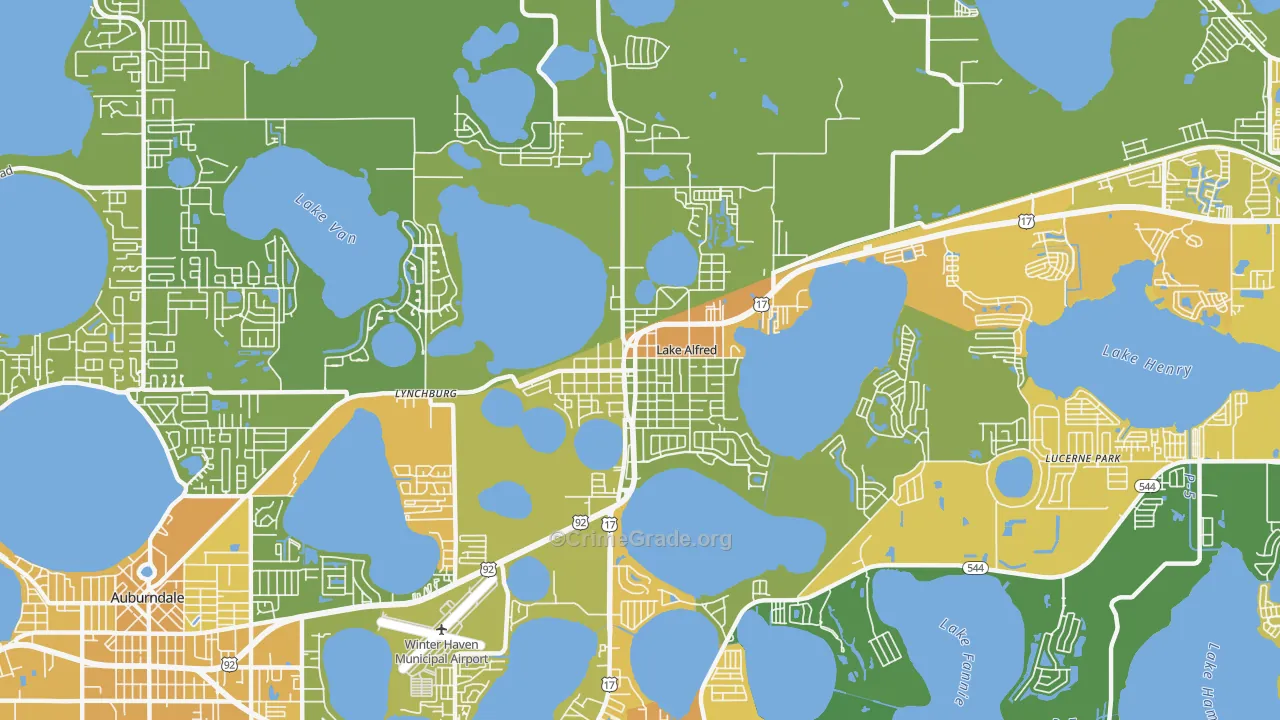 Lake Alfred, FL Map of Murder Rates